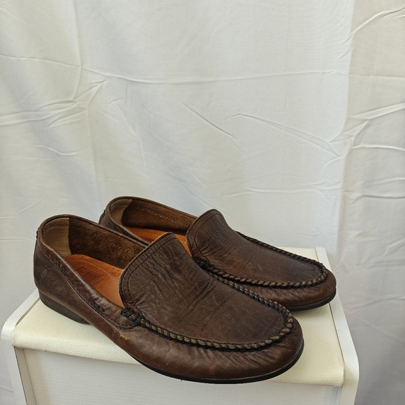 Frye Lewis Venetian Brown Leather Men's Loafer Slip On Shoe Size 8.5 - Picture 1 of 10